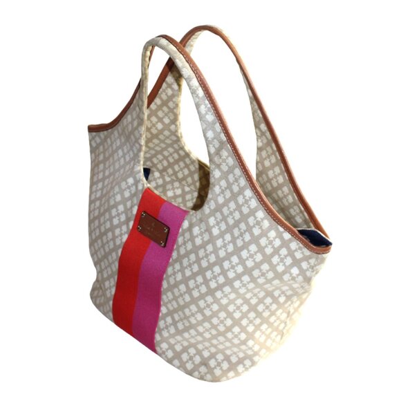 Kate Spade Stevie Classic Cream & Tan Signature Logo Jacquard Hobo Bag - Picture 9 of 13